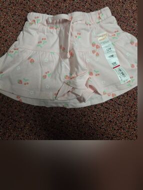 Baby Pink Strawberry Print Skort
